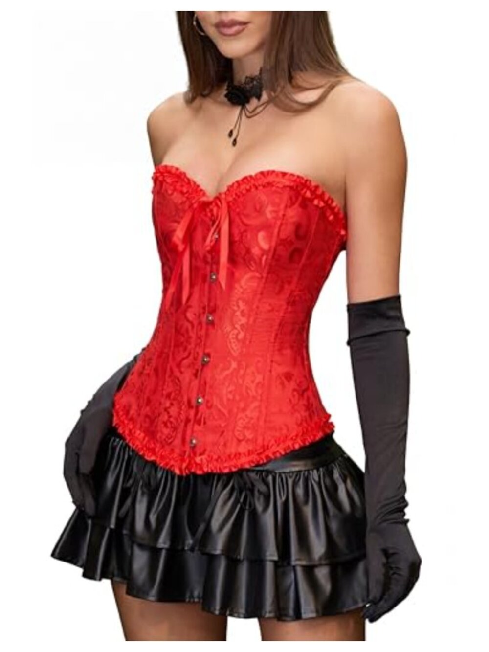 Women's Corset Top Bustier Shapewear Lace Up Bodysuit Push Up Waist Trainer